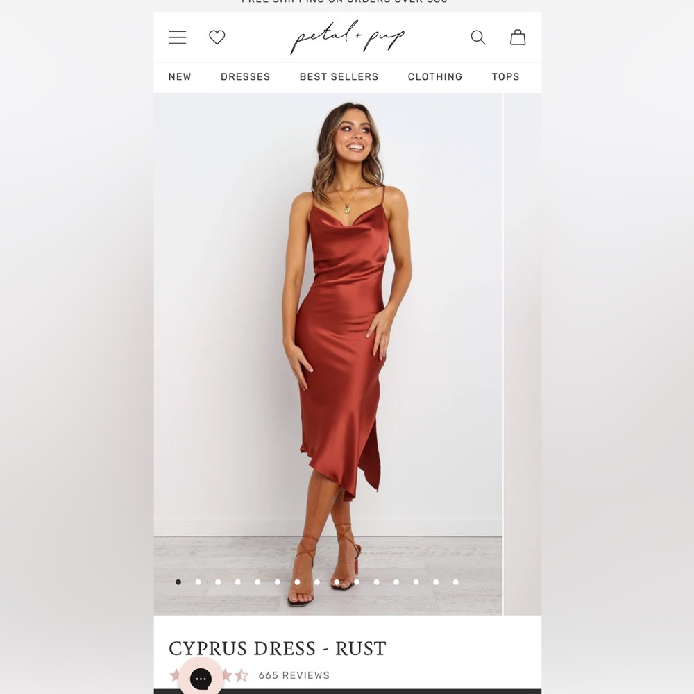 Petal and pup cypress dress rust color
